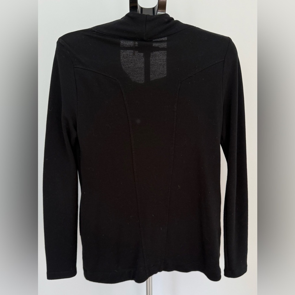H by Bordeaux Black Drape Front Zip Jacket | Size Small | Modern & Chic Layer - Picture 2 of 3